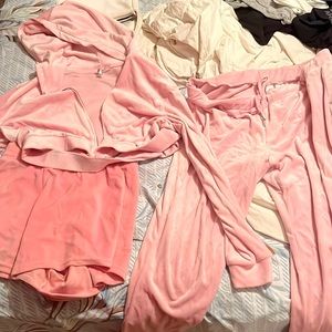 pink jumpsuit + hot pink shorts